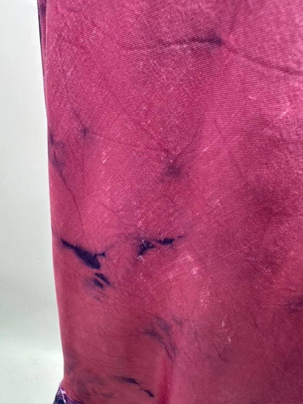 Vintage 90s Monah Li Tie-Dye Silk Slip Dress With Lace Velvet Pink & Purple - Picture 10 of 16
